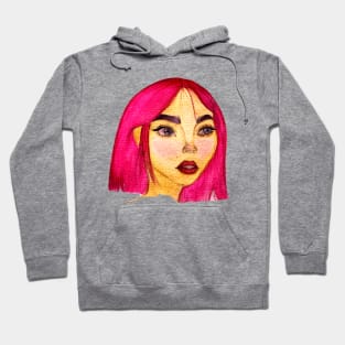 Pinky hair girl Hoodie